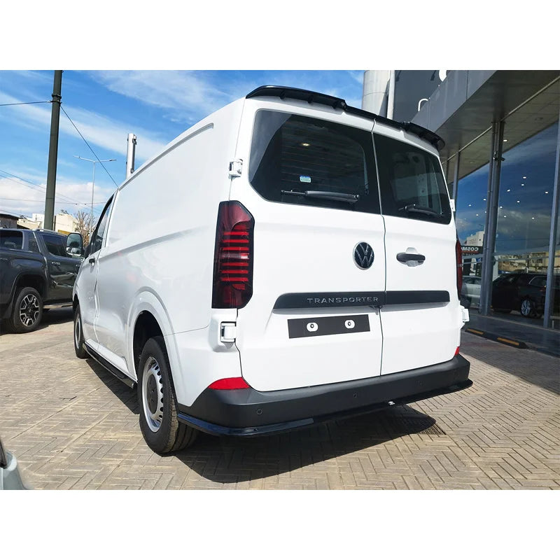 Achterbumperskirt passend voor Ford Transit Custom (V710) 2023- / Volkswagen Transporter T7 2024- (Zonder spatlappen) (ABS Glanzend zwart)