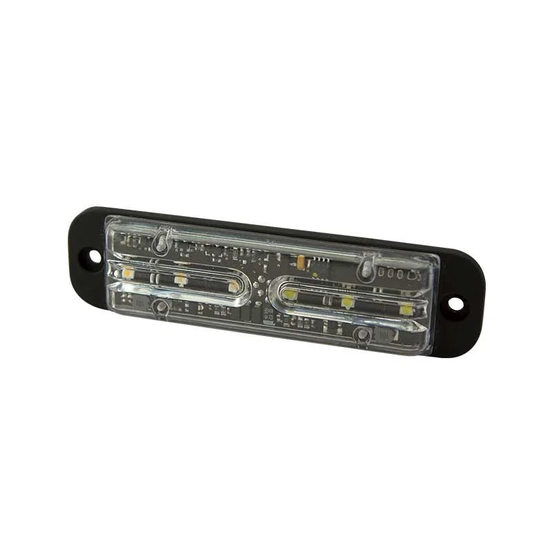 LED Flitser 6-LED | R65 | amber | wit split colour | 12-24v | ED3701AC