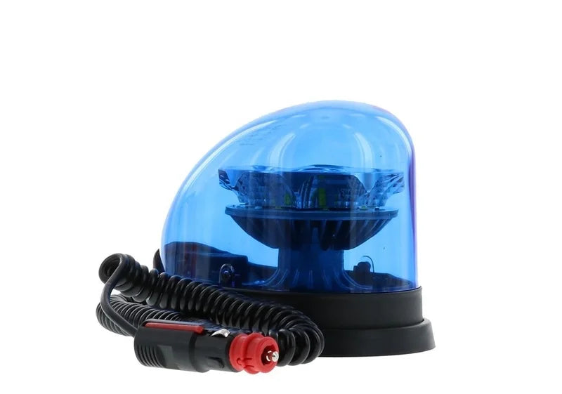 LED R65 zwaailamp blauw 12/24v Magneetvoet, roterend | D14481