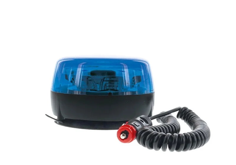 LED R65 zwaailamp blauw 12/24v Magneetvoet Dubbele flits | 212570