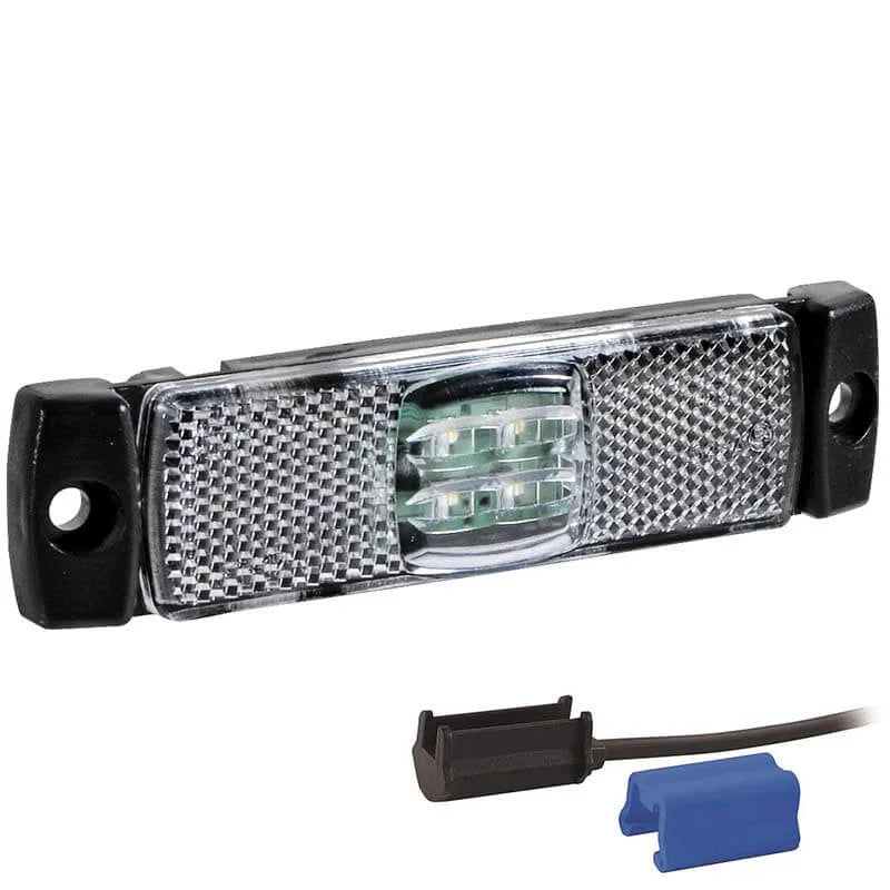 LED markeringslicht wit | 12-24v | 0,75mm². connector | M10MV-110W
