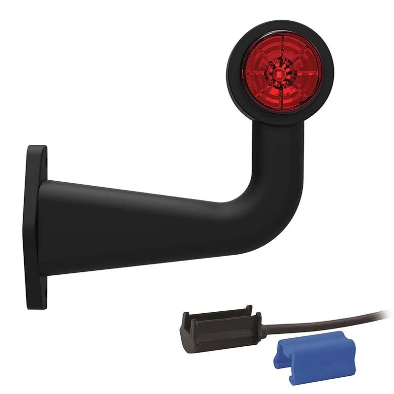 Rechts | LED breedtelamp met haakse steel | 12-36v | 0,75mm². connector | M10BV-612RW