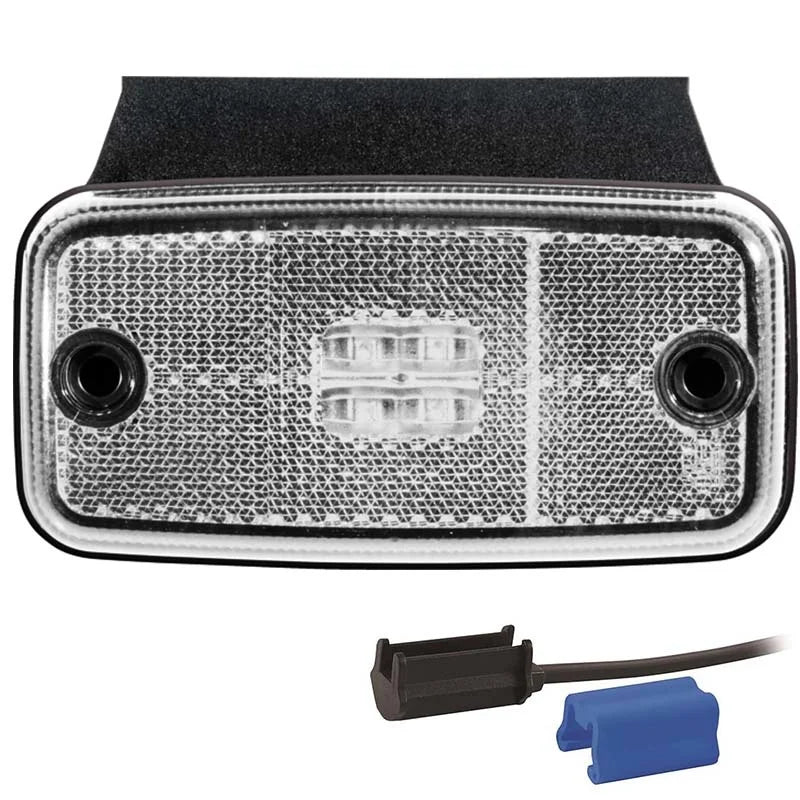 LED markeringslicht wit | 12-36v | 0,75mm². connector | M10MV-660W