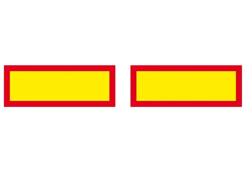 Set (2) Markeringsborden 565x195 Geel/rood aluminium | D14709