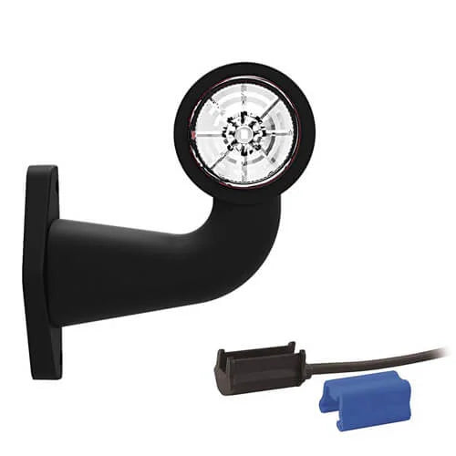 Links | LED breedtelamp met haakse steel | 12-24v | 0,75mm². connector | M10BV-411RW