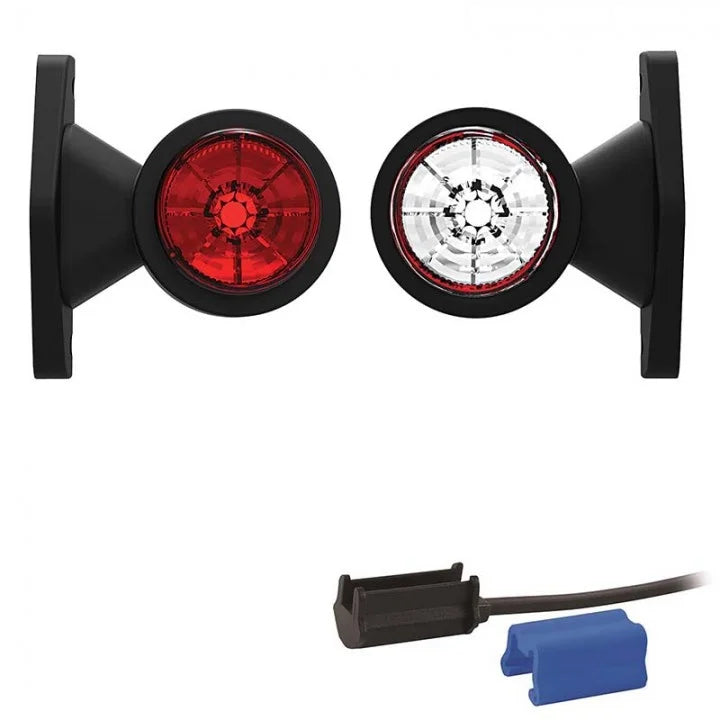 LED breedtelamp met korte steel | 12-24v | 0,75mm². connector | M10BV-110RW