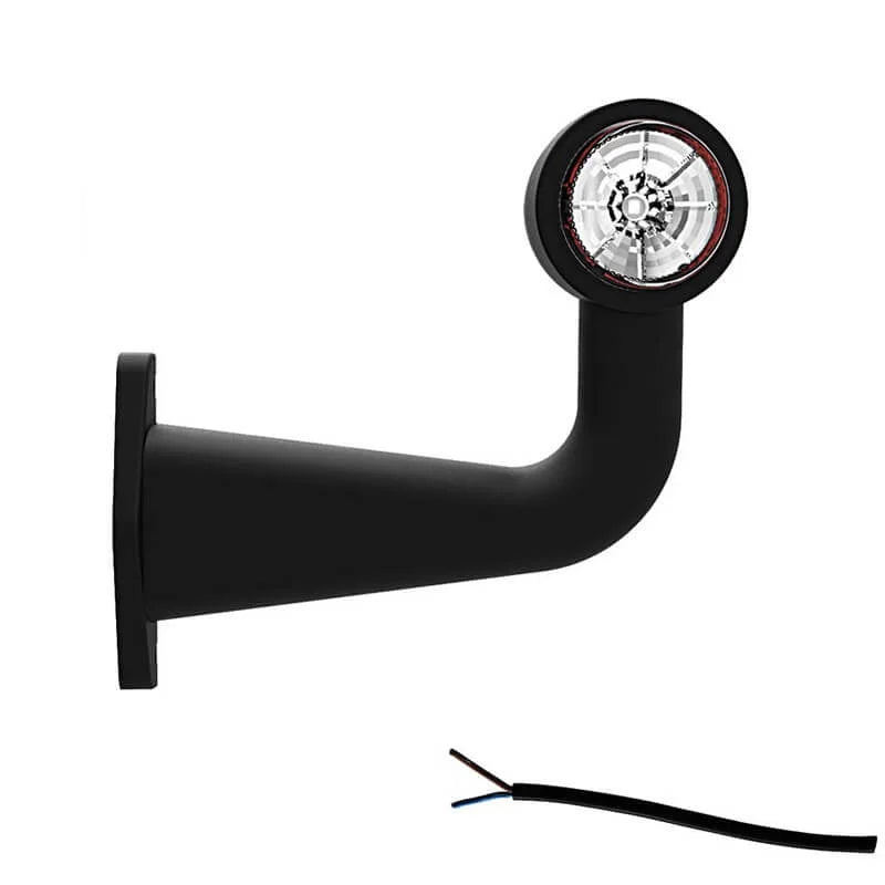 Links | LED breedtelamp met haakse steel | 12-24v | 20cm. kabel | M10BV-601RW