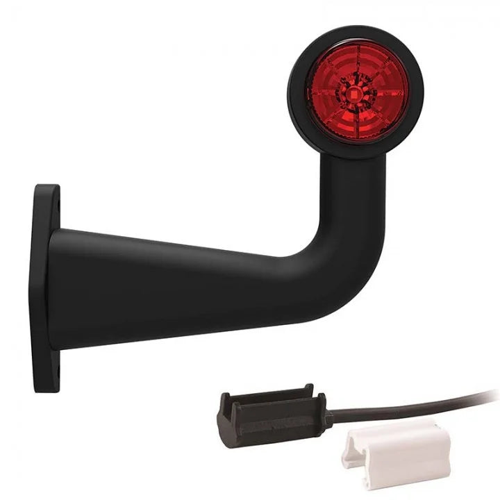 Rechts | LED breedtelamp met haakse steel | 12-36v | 1,5mm². connector | M10BV-622RW