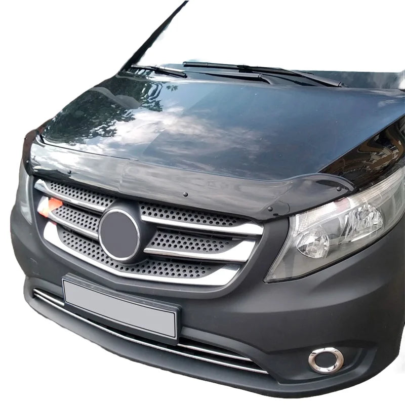 Oneway Motorkapbeschermer (steenslagcover) passend voor Mercedes Vito W447 2014- - Glanzend zwart