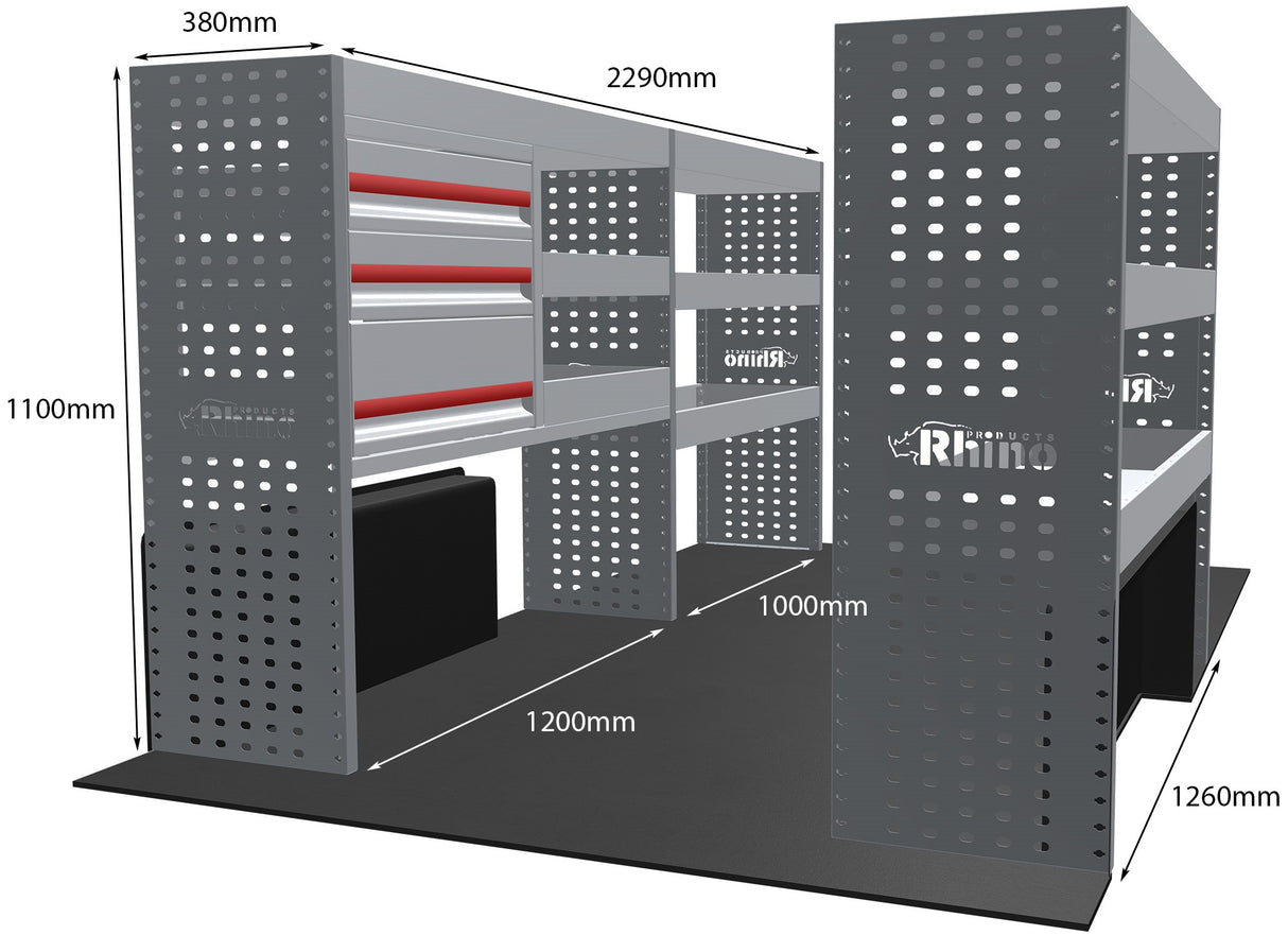 Stelling Opel Vivaro L2H1 2014-2019 - Rhino MR023-DS