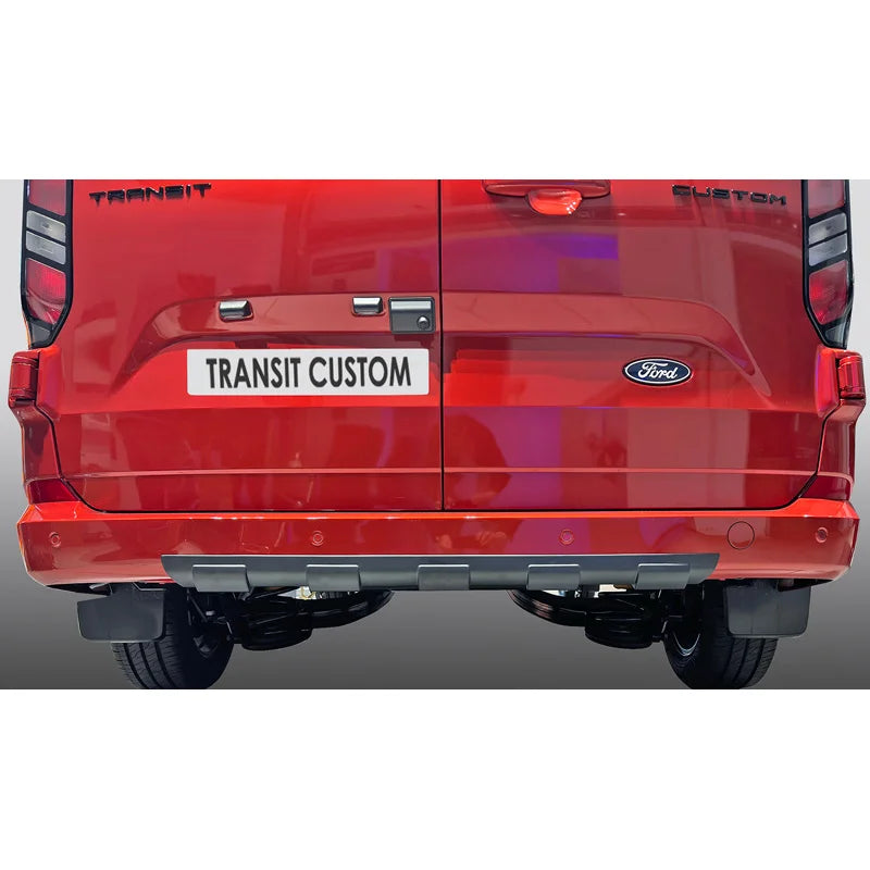 Achterbumperskirt 'Skid-Plate' passend voor Ford Transit Custom / Tourneo Custom (V710) 2023- & Volkswagen Transporter T7 2024- Zwart (ABS)