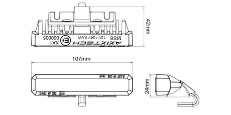 MS6 Mini-Stealth vast montage beugel Klasse 2 LED flitser- Amber