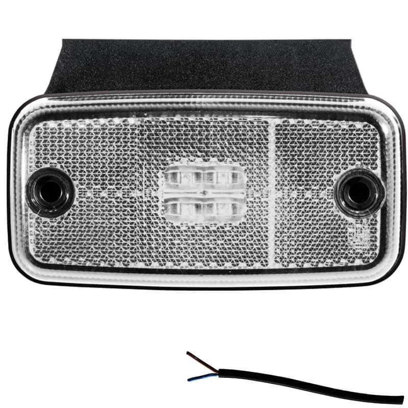 LED markeringslicht wit | 12-24v | 50cm. kabel | M10MV-650W