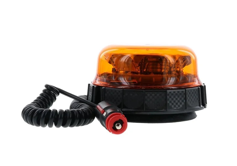 LED R65 zwaailamp amber 12/24v mangeneetmon., roterend+flits | D14502