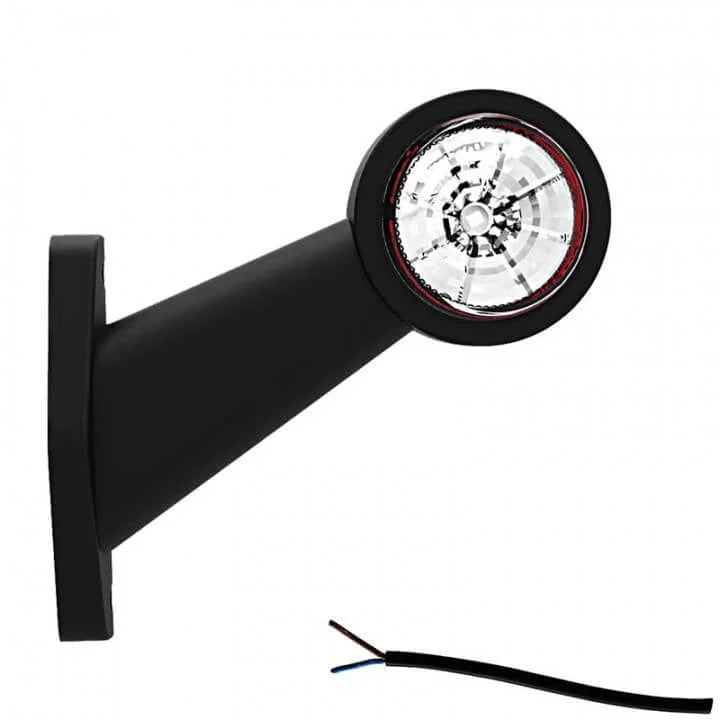 Links | LED breedtelamp | schuine steel | 12-24v | 20cm. kabel | M10BV-301RW