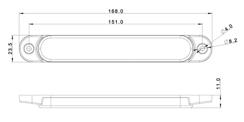 LED Slimline markeerlicht rood 12-24v 50cm kabel | MV-6500R