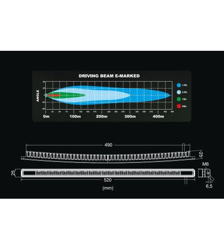 LED bar - Ledson - Blade - 20.5" - 52cm - smoke - curved - Driving