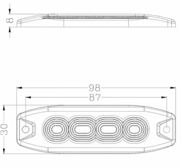 Ollson 4 LED platte LED flitser Amber