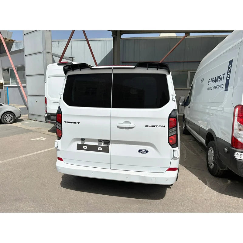 Dakspoiler V.2 passend voor Ford Transit Custom (V710) 2023- & Volkswagen Transporter T7 2024- (met 2 achterdeuren) (PU)