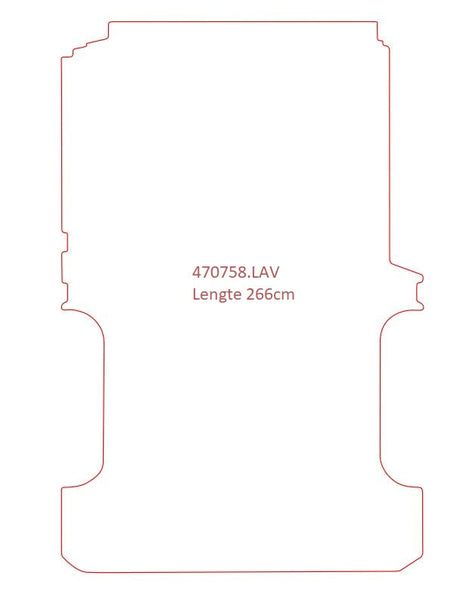 Lengte 2, 1 schuifdeur, vloerlengte 266 cm