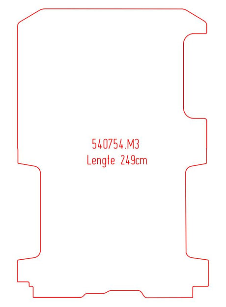 Laadruimtemat Fiat Talento - Korte wielbasis, 1 schuifdeur (249 cm)