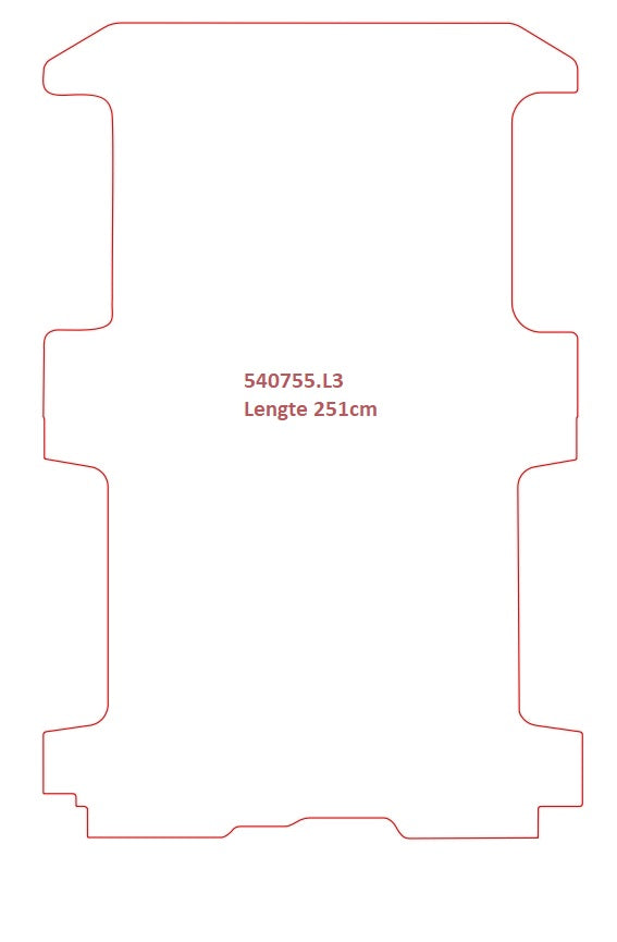 Renault Trafic Korte wielbasis, 2 schuifdeuren, 251cm - pasvorm