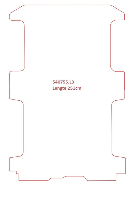Renault Trafic Korte wielbasis, 2 schuifdeuren, 251cm - pasvorm
