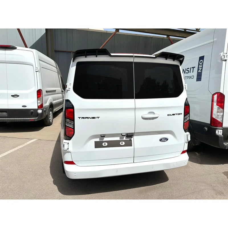 Dakspoiler V.2 passend voor Ford Transit Custom (V710) 2023- & Volkswagen Transporter T7 2024- (met 2 achterdeuren) (PU)