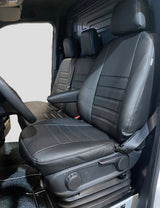 Pasvorm stoelhoezen Mercedes Sprinter 2018-heden (geschikt voor stoel en duobank in versie met standaard stoelen) - Kunstleer zwart