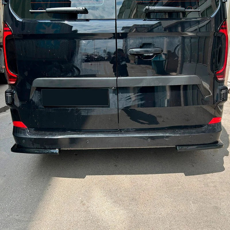 Achterbumperskirts (Hoeken) passend voor Volkswagen Transporter T7 2024- & Ford Transit Custom (V710) 2023- - Glanzend zwart