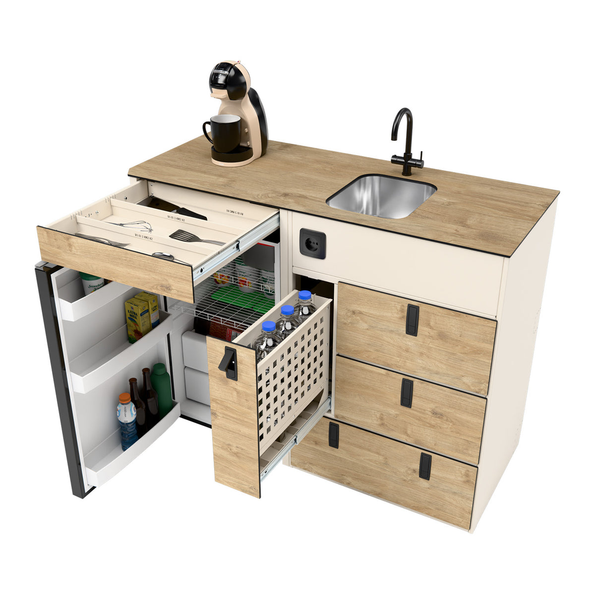 Moon Kitchen Solid Model 3 compleet geinstalleerd in bus