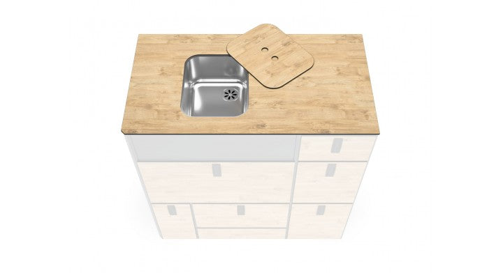 Werkblad Moon Kitchen Solid Model 30 gootsteen links