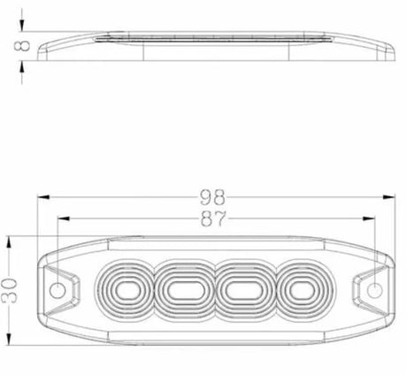 Ollson 4 LED platte LED flitser Amber